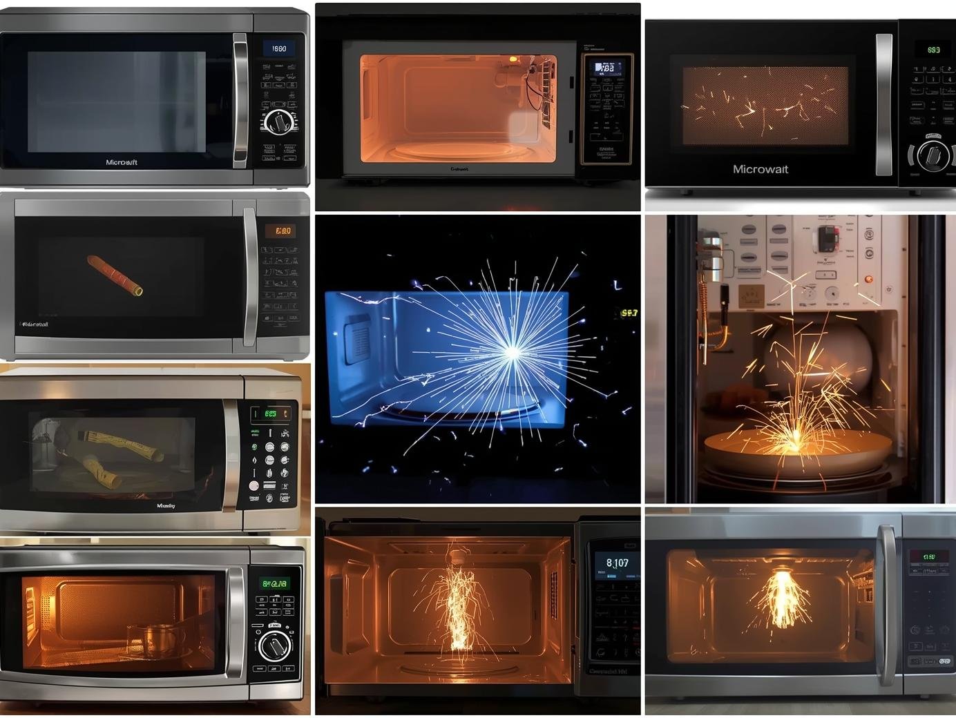 Sparks or Arcing Inside Microwave